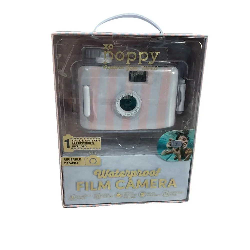 Poppy Lavender And Pink Waterproof Film Camera With Black & White Film Included